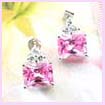 china foreign trade fashion earring - Pink Zircon fashion earring