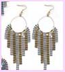china trade wholesale fashion earring - metallic fashion hoop dangle earring