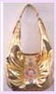 china trade history fashion accessory - wholesale fashion handbag gold with flower design