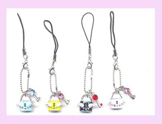 china world trade wholesale cell phone accessory - cell phone wrist strap with lock charm 