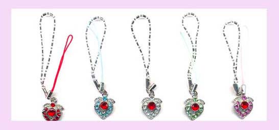 china import and export cell phone accessory - Assorted cell phone wrist strap with pendant charm 