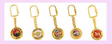 keychain promotional gift from china - various design gold colored keychain    