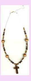 wholesale religious jewelry - available beaded necklace with cross   