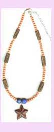 wholesale beaded jewelry promotion - beaded necklace with star pendant    