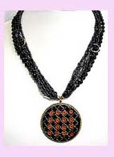 jewelry wholesale promotion - black and red multiple strand necklace available    