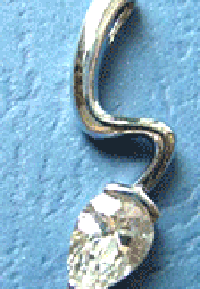 wholesale jewelry design distributor - silver pendant embeded with teardrop shaped clear gem    