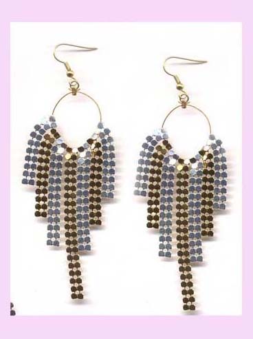 trade show in china fashion earring - two tone bronzeand silver fashion earrings 