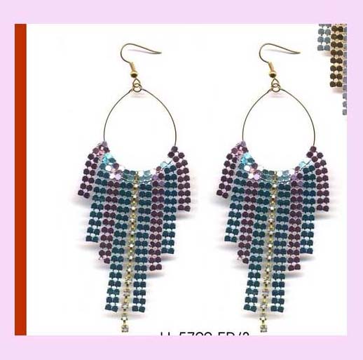 china trade center wholesale earring - metallic hoop dangle fashion earring     