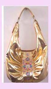 Fashion Accessory - Handbag with gold flower fashion accessory