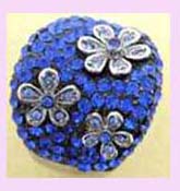 wholesale jewelry distributor - blue and silver flowered ring available    