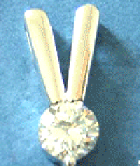 promotional design jewelry supply - silver pendant embeded with clear gem       